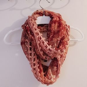 Pink Floral Infinity Scarf